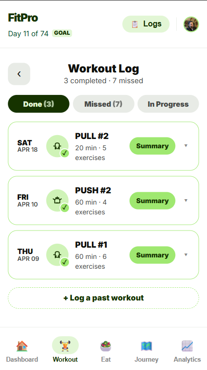 Workout Tracking